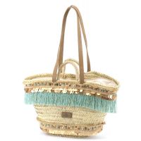 tas Queen Jade Blue Capazo Beach Bag-one size
