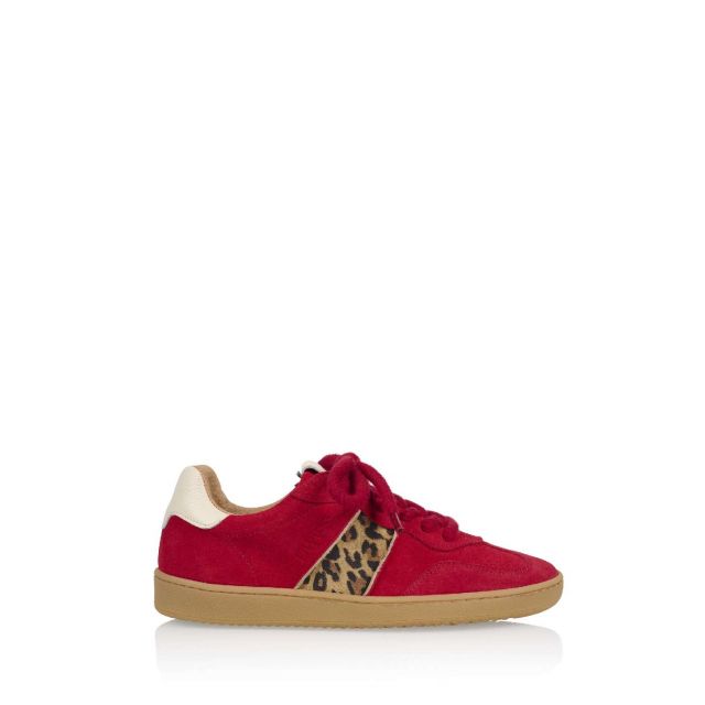 Sneaker Poona rood/leopard